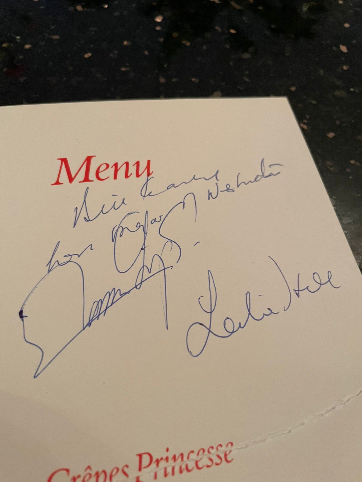 EMI Queen's Award luncheon menu cover, signed, Selfridge Hotel 26 July 1978